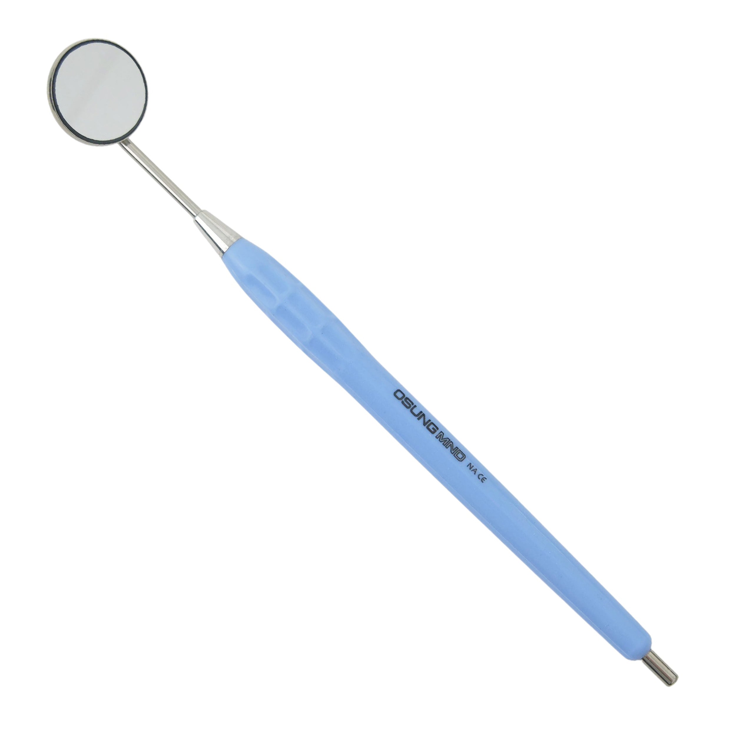 Mouth Mirror Front Surface, Simple Stem No. 5, 24mm dia, Blue Handle, EA