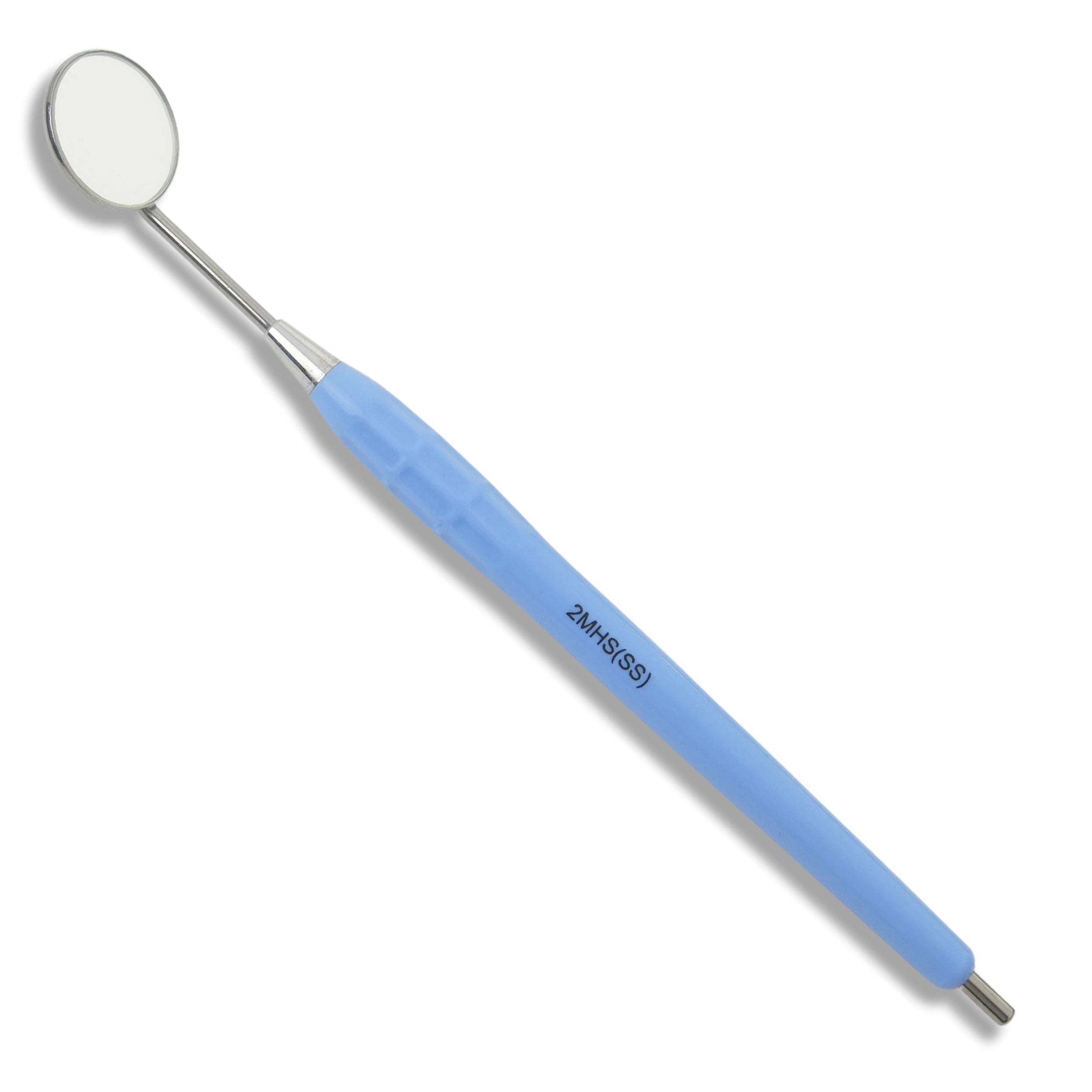 Mouth Mirror Simple Stem No. 4, 22mm dia, Blue Handle, EA