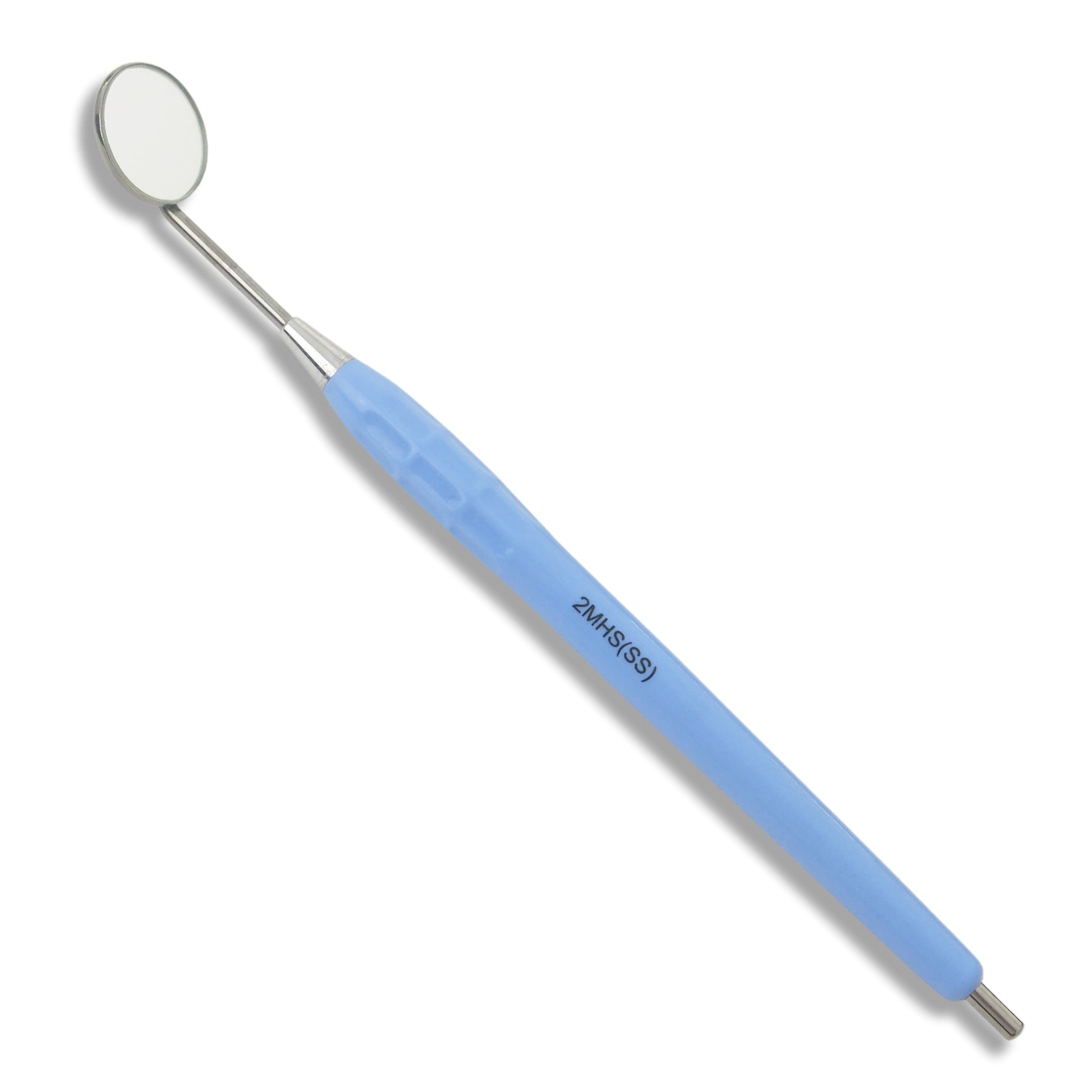 Mouth Mirror Simple Stem No. 3, 20mm dia, Blue Handle, EA