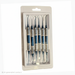 Close-up of dental scaler instruments with blue titanium handles