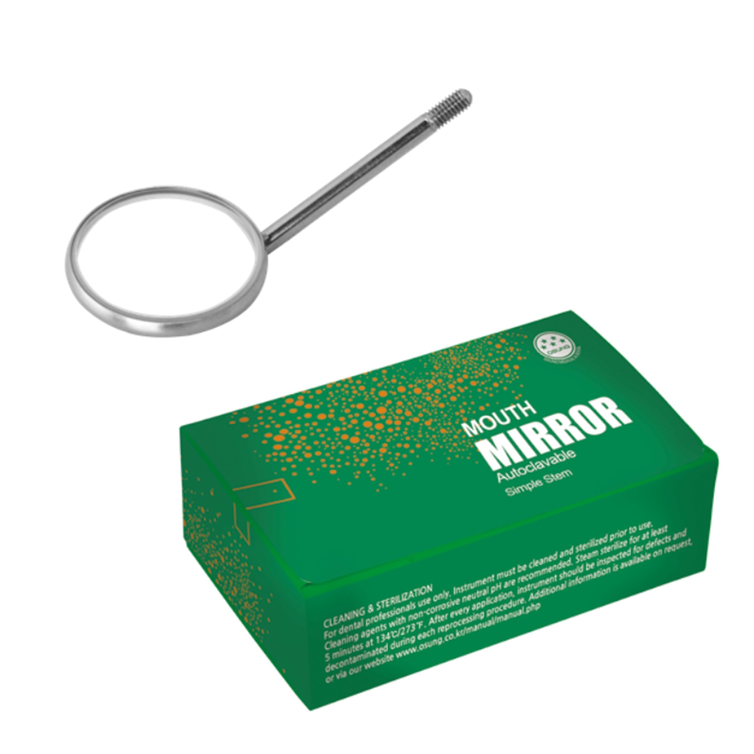 Dental Mouth Mirror #4 Simple Stem 12 pcs Premium Osung -DMSS4